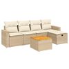 vidaXL Juego de sof&aacute;s jard&iacute;n con cojines 6 pzas rat&aacute;n sint&eacute;tico beige