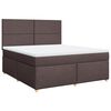 vidaXL Cama box spring con colch&oacute;n tela marr&oacute;n oscuro 180x200 cm