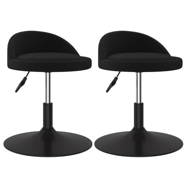 vidaXL Sillas de comedor giratorias 2 uds terciopelo negro