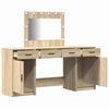 vidaXL Mesa Tocador con caj&oacute;n 3 pcs Marr&oacute;n Madera de ingenier&iacute;a