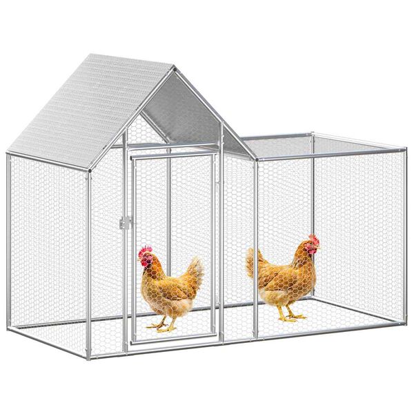 vidaXL Gallinero acero galvanizado 2x1x1,5 m