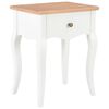 vidaXL Mesita de noche madera maciza de pino blanco marr&oacute;n 40x30x50 cm