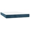 vidaXL Cama box spring colch&oacute;n y LED terciopelo azul oscuro 140x200 cm