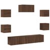 vidaXL Set de muebles de TV 7 pzas madera contrachapada marr&oacute;n roble