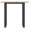 vidaXL Mesa de comedor marco O madera maciza pino y acero 80x50x75 cm