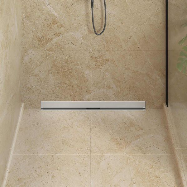 vidaXL Drenaje de Ducha Montado en la Pared Plateado 80 cm