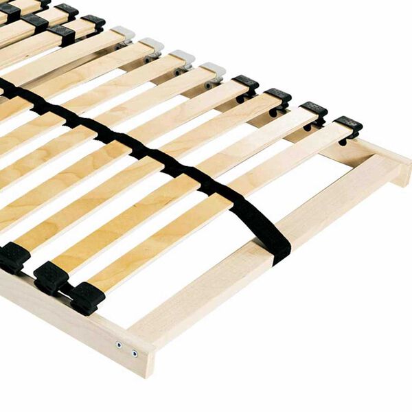 vidaXL Base de lamas Marrón 70 x 190 cm Madera de haya maciza