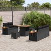 vidaXL Conjunto de sof&aacute;s de jard&iacute;n con coj&iacute;n 8 pcs Negro