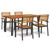 vidaXL Juego de comedor de jard&iacute;n 5 pzas madera maciza acacia y metal
