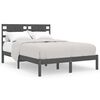 vidaXL Estructura de cama doble peque&ntilde;a madera maciza gris 120x190 cm