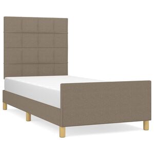 vidaXL Estructura de cama sin colch&oacute;n tela gris taupe 80x200 cm