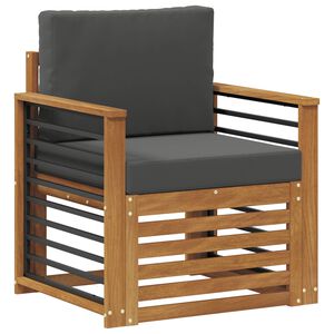 vidaXL Conjunto de sof&aacute;s de exterior con coj&iacute;n Natural 71 x 63 x 73 cm