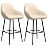 vidaXL Taburetes de cocina 2 unidades terciopelo color crema