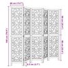 vidaXL Biombo separador de 5 paneles madera maciza paulownia marr&oacute;n