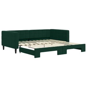 vidaXL Sof&aacute; cama nido terciopelo verde oscuro 100x200 cm
