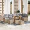 vidaXL Conjunto de sof&aacute; de jard&iacute;n con coj&iacute;n 9 pcs Beige y Gris Claro