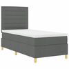 vidaXL Cama Box Spring LED con colch&oacute;n Gris oscuro 90 x 200 cm tela