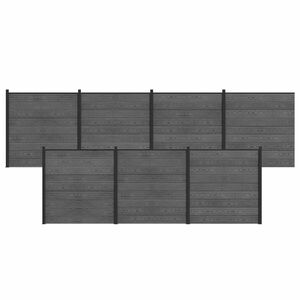 vidaXL Conjunto de valla 7 uds. 1218 x 186 cm WPC y Aluminio Gris