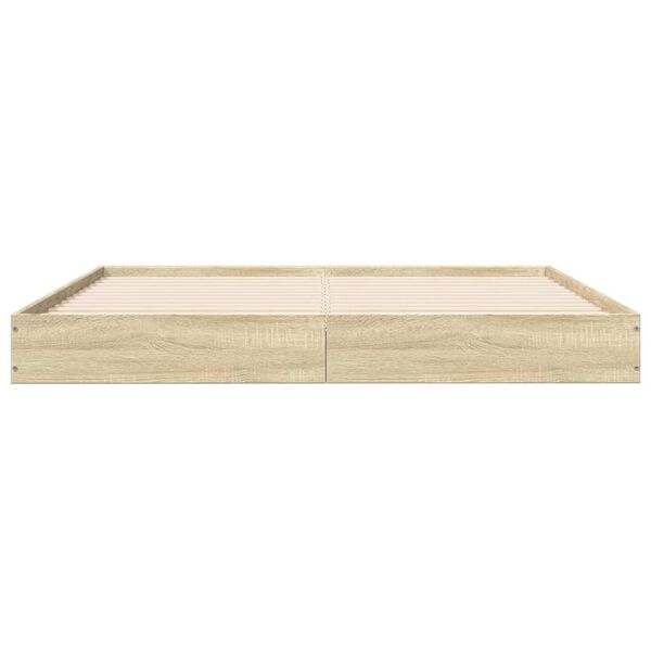 vidaXL Estructura de cama madera de ingeniería roble Sonoma 160x200 cm