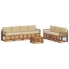 vidaXL Juegos de sof&aacute;s 8 uds. Natural y Beige Madera de Acacia S&oacute;lida