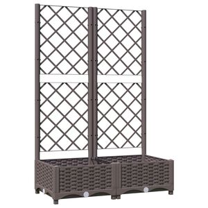 vidaXL Jardinera con enrejado PP marr&oacute;n 80x40x121,5 cm