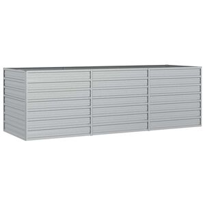 vidaXL Arriate de acero galvanizado plateado 240x80x77 cm