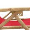 vidaXL Silla de relax reclinable de bambú y tela roja