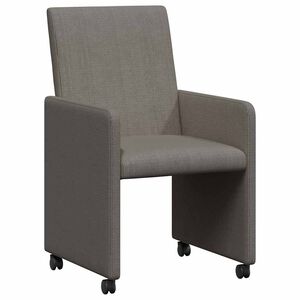 vidaXL Sillas de Comedor con Ruedas 2 uds. Tela de pana Gris claro