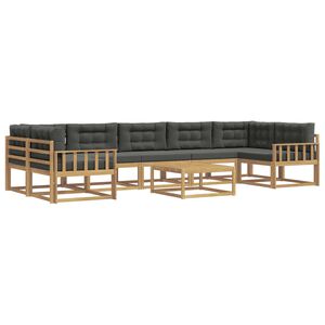vidaXL Conjunto de sof&aacute;s de exterior 6 uds. Blanco y Antracita