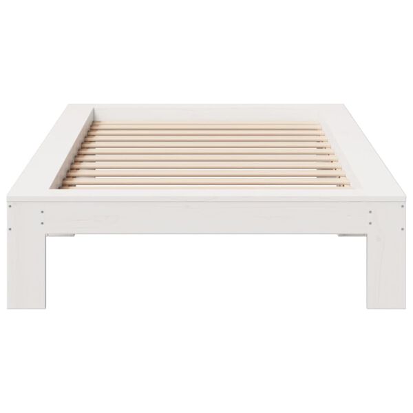 vidaXL Estructura cama sin colch&oacute;n madera maciza pino blanca 100x200cm