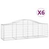 vidaXL Cestas de gaviones 6 uds forma de arco hierro 200x50x60/80 cm