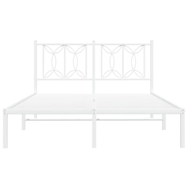 vidaXL Estructura cama sin colch&oacute;n con cabecero metal blanco 140x190cm