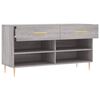 vidaXL Banco zapatero madera de ingenier&iacute;a gris Sonoma 102x35x55 cm