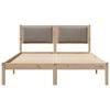 vidaXL Estructura de cama Taup&eacute; 140 x 200 cm Madera de pino macizo