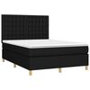 vidaXL Cama box spring con colch&oacute;n tela negro 140x200 cm