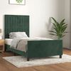 vidaXL Estructura de cama sin colch&oacute;n terciopelo verde oscuro 90x200cm