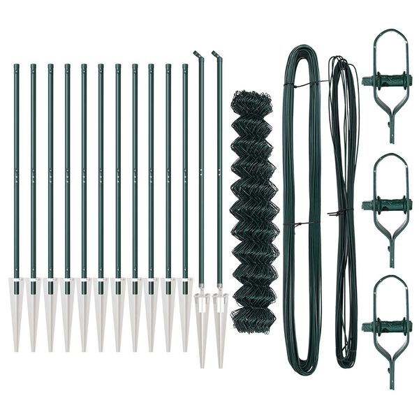 vidaXL Poste de Valla Verde 1 x 25 m (malla de 60 x 60 mm) Acero