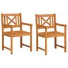 vidaXL Sillas de jard&iacute;n 2 uds. Natural Madera de Acacia S&oacute;lida
