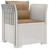 vidaXL Sill&oacute;n Individual con Cojines Apariencia de Ratan PP Blanco