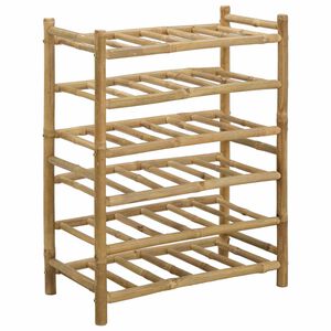 vidaXL Estante de Vino Natural 57 x 29,5 x 72 cm Bamb&uacute;