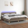 vidaXL Cama box spring con colch&oacute;n LED tela gris taupe 200x200 cm
