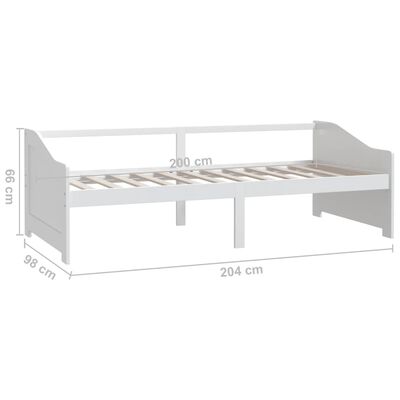 vidaXL Sofá cama 3 plazas de madera maciza de pino blanco 90x200 cm