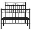 vidaXL Estructura cama sin colchón con estribo metal negro 90x200 cm