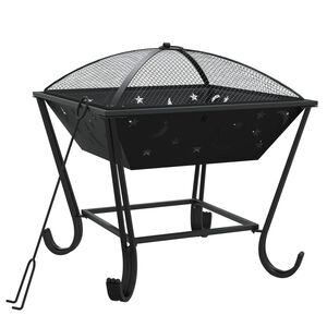 vidaXL Brasero con atizador acero XXL 50 cm