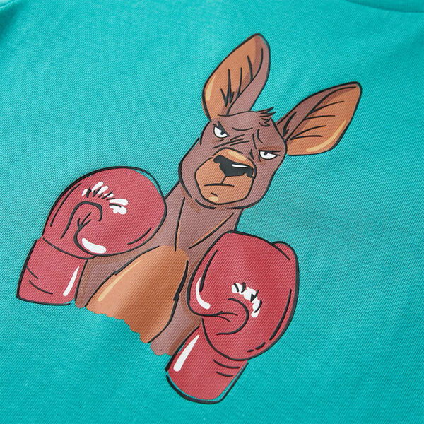 Camiseta infantil de manga corta color verde menta oscuro 92