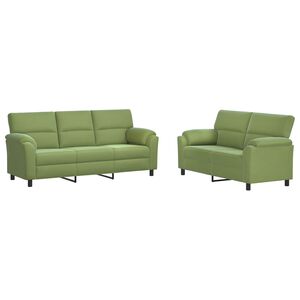 vidaXL Juego de Sof&aacute; 2 pcs Verde claro Terciopelo