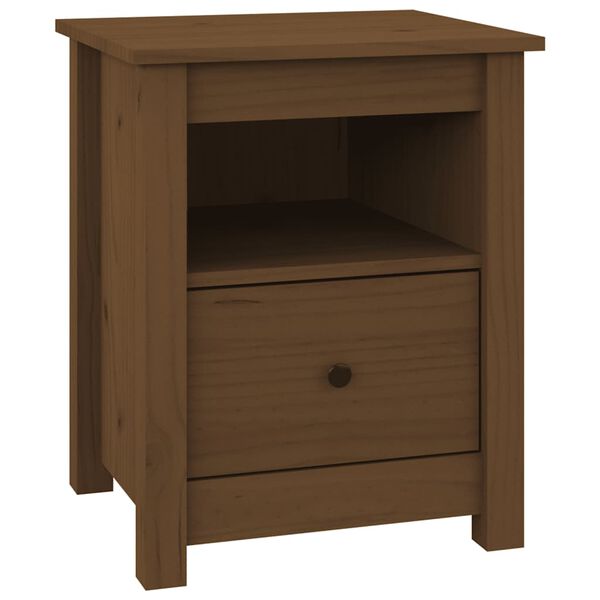 vidaXL Mesita de noche madera maciza de pino marr&oacute;n miel 40x35x49 cm