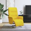 vidaXL Sill&oacute;n reclinable con reposapi&eacute;s tela amarillo claro