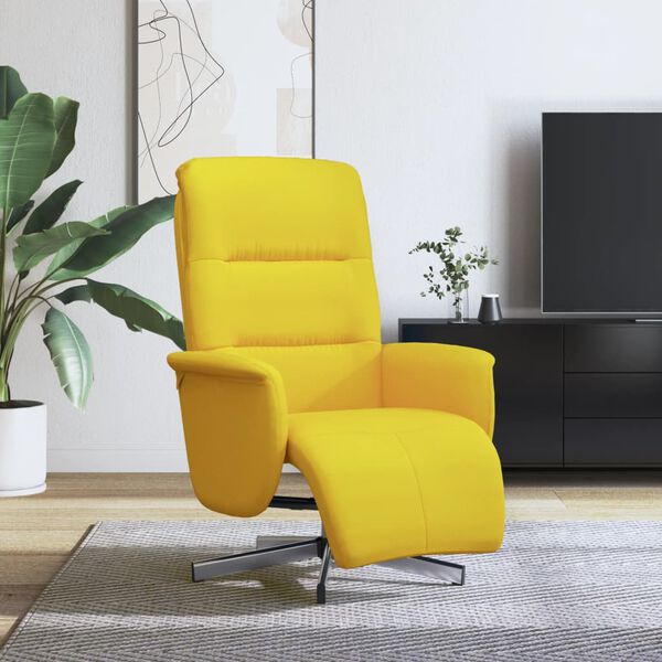 vidaXL Sill&oacute;n reclinable con reposapi&eacute;s tela amarillo claro