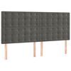 vidaXL Cabecero Terciopelo Gris Oscuro 180x5x118/128 cm